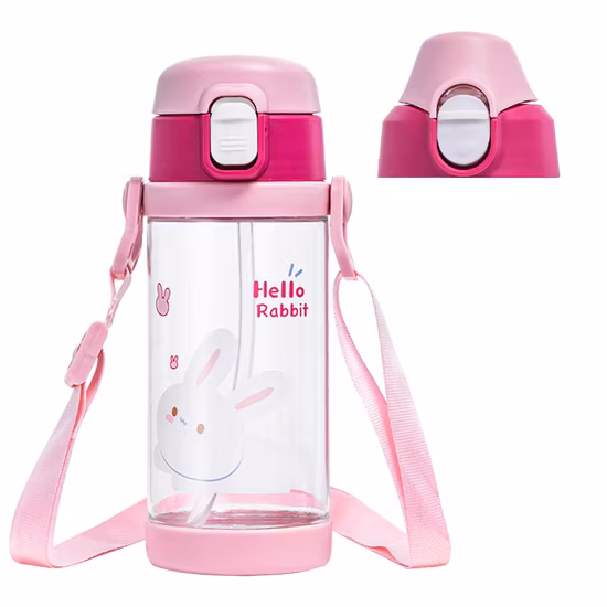 Caja de plástico sin color o botella de agua blanca para niños sin pajita con LFGB